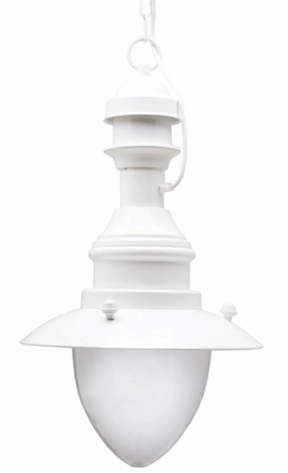 Lido Pendelleuchte außen Weiß E27 Messing Glas IP43 D: 20 cm< Messinglampen|Maritime Lampen