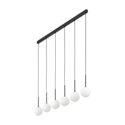 Hängelampen|Esszimmer Lampen*TK Lighting Pendelleuchte B: 122 cm Glas Metall Schwarz Weiß 6x G9