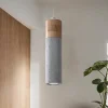 Sollux Pendelleuchte Beton Holz Ø 7 cm schmal Grau GU10< Betonlampen|Moderne Lampen