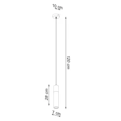 Sollux Pendelleuchte Beton Holz Ø 7 cm schmal Grau GU10< Betonlampen|Moderne Lampen