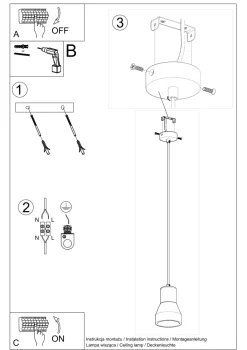 Sollux Pendelleuchte Beton Holz Ø 12 cm Skandinavisch E27< Hängelampen|Wohnzimmerlampen