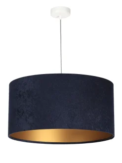 Hängelampen|Esszimmer Lampen*BPS Koncept Pendelleuchte Blau Gold Stoff Esstisch Lampe