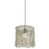 Searchlight Pendelleuchte Boho Seil Ø 31,5 cm Weiß Natur E27 DANNY< Hängelampen|Esszimmer Lampen