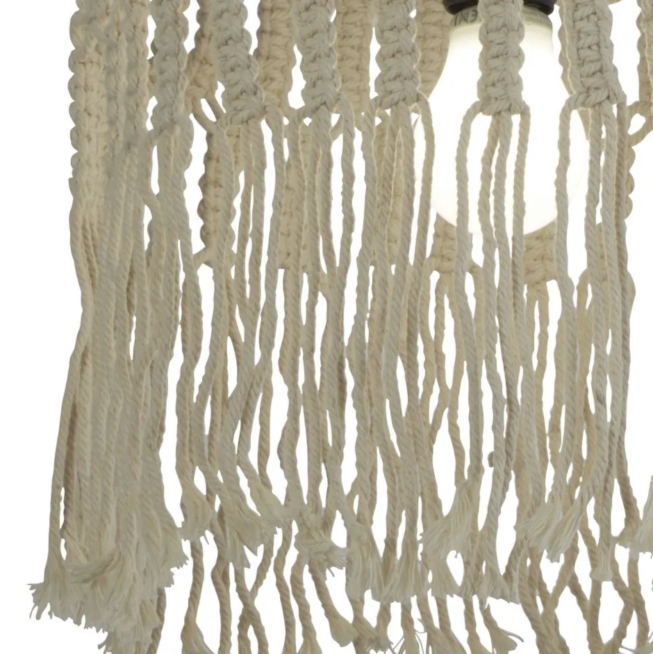 Searchlight Pendelleuchte Boho Seil Ø 31,5 cm Weiß Natur E27 DANNY< Hängelampen|Esszimmer Lampen