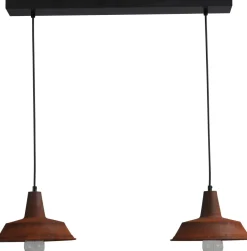 Masterlight Pendelleuchte Braun Antik Ø25cm 2xE27 Handarbeit< Industrie Lampen|Vintage Lampen