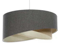 Hängelampen|Bürolampen*BPS Koncept Pendelleuchte Braun Beige E27 rund Ø 60 cm Stoff Modern