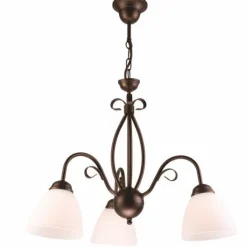 Hängelampen|Esszimmer Lampen*Lamkur Pendelleuchte Braun Metall Esstisch Rustikal 3xE27