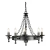 Hängelampen|Rustikale Lampen*Elstead Pendelleuchte CAMELOT 9 Schwarz Ø60cm Design Lampe
