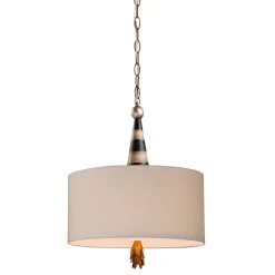 Wohnzimmerlampen|Stofflampen*Elstead Pendelleuchte CARNEVALE Creme Esstisch Lampe