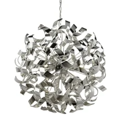 Hängelampen|Esszimmer Lampen*Searchlight Pendelleuchte Chrom D: 60 cm Metall 6x G9 dekorativ