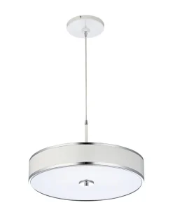 Jupiter Pendelleuchte Chrom Weiß Ø40cm Esstisch LORSAN< Moderne Lampen|Wohnzimmerlampen