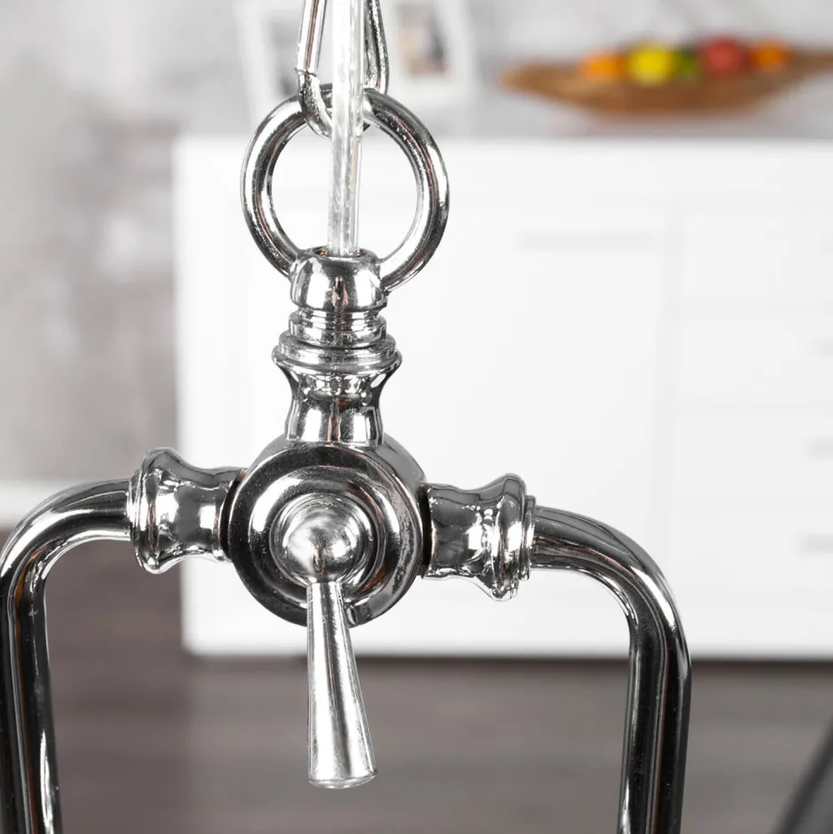 Invicta Interior Pendelleuchte Ø45cm Industrie Wohnzimmerlampe Chrom< Hängelampen|Industrie Lampen