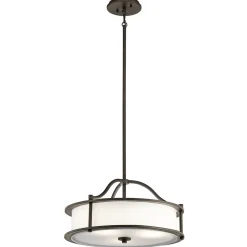 Hängelampen|Wohnzimmerlampen*Elstead Pendelleuchte CORDA Bronze Ø46cm verstellbar Lampe