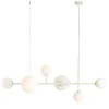 Hängelampen|Bürolampen*ALDEX Pendelleuchte Creme Weiß E27 E14 6-flammig Kugelschirm