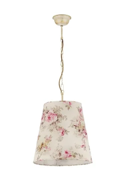 Jupiter Pendelleuchte CRINE Blumen Schirm Ø35cm Shabby< Stofflampen|Florale Lampen
