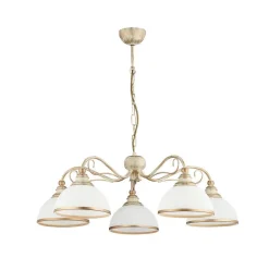 Jupiter Pendelleuchte DELMARE Weiß Ø74cm Esszimmer Lampe< Jugendstil Lampen|Glaslampen