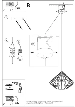 Sollux Pendelleuchte Draht geometrisch Käfigschirm E27< Hängelampen|Esszimmer Lampen