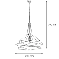 Jupiter Pendelleuchte Draht Schwarz geometrisch Esstisch< Hängelampen|Esszimmer Lampen