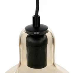 Hängelampen|Esszimmer Lampen*TK Lighting Pendelleuchte E27 Ø 18 cm Glas Orange Chrom