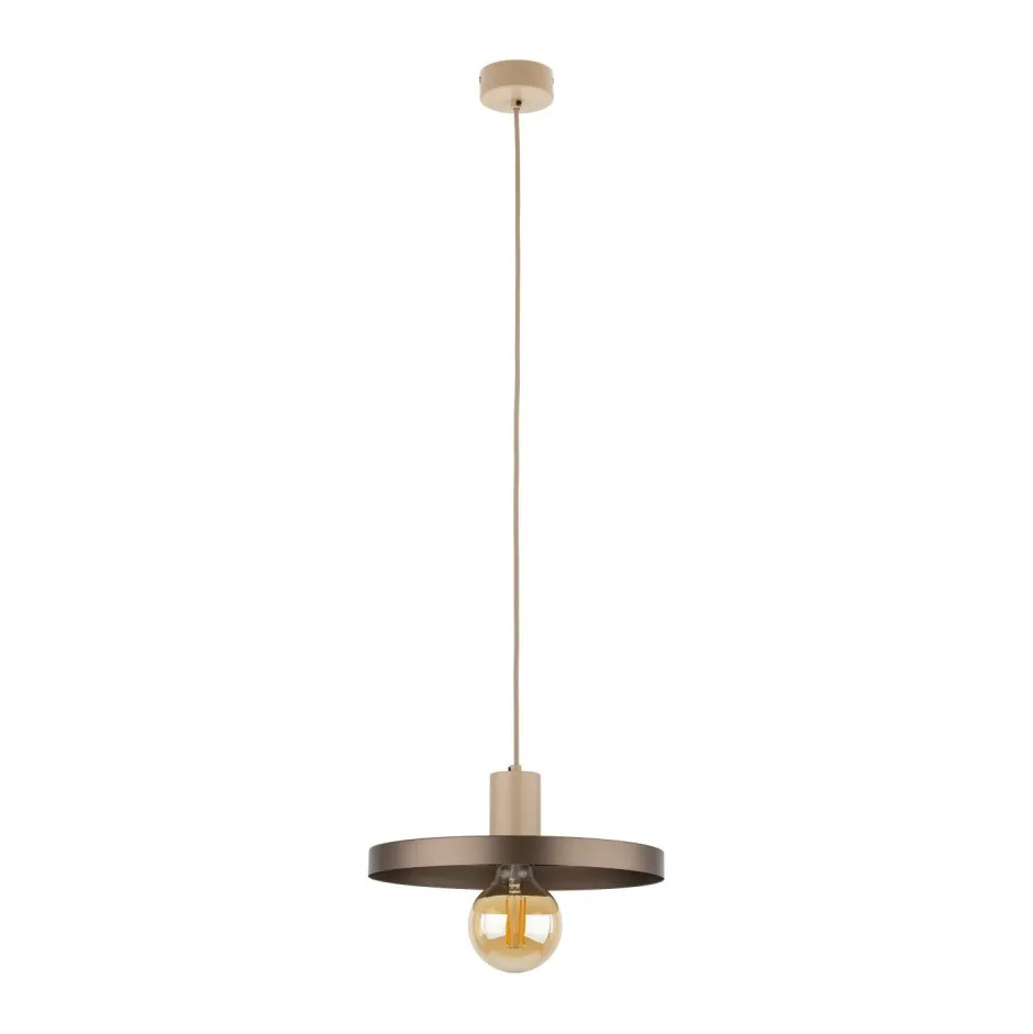 Hängelampen|Bürolampen*TK Lighting Pendelleuchte E27 Ø30 cm rund Sandgrau Braun Vintage