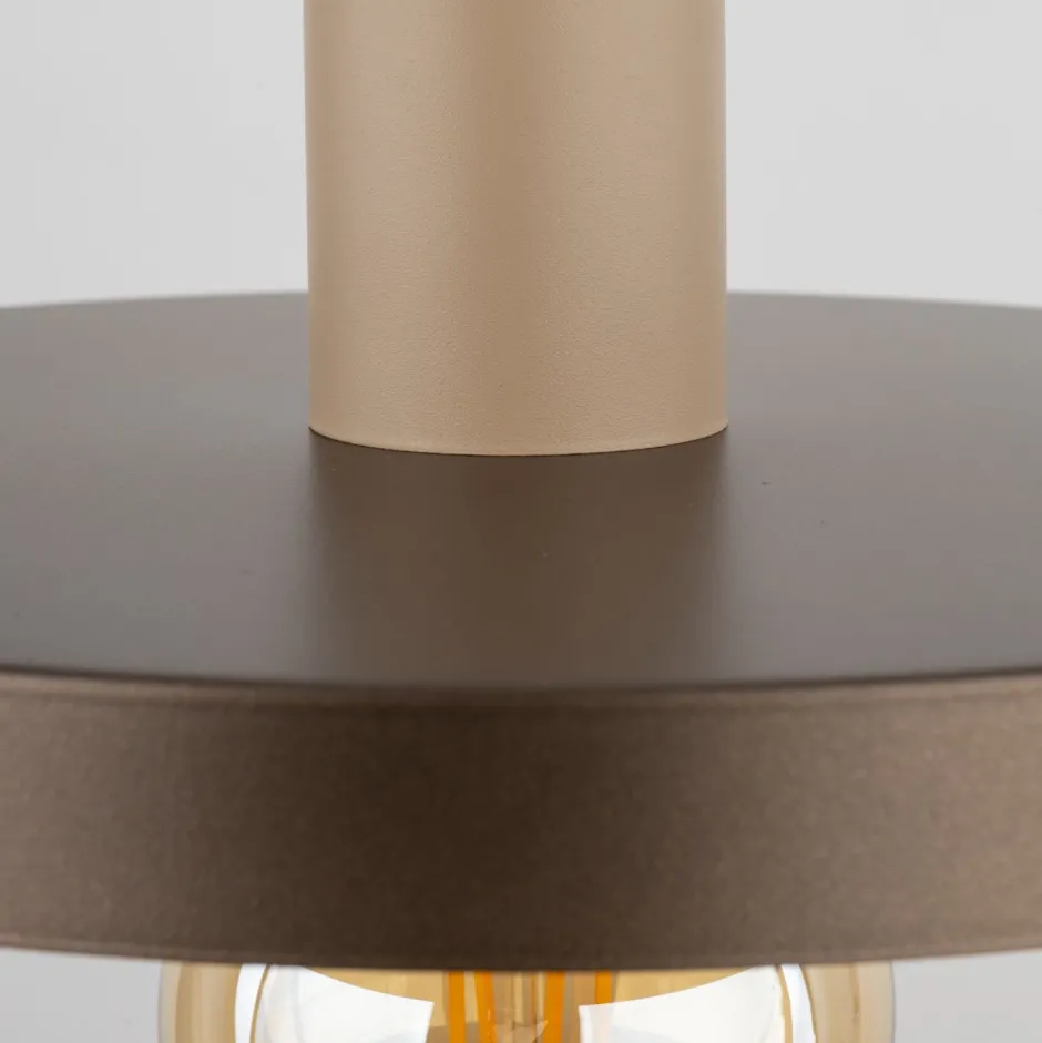 Hängelampen|Bürolampen*TK Lighting Pendelleuchte E27 Ø30 cm rund Sandgrau Braun Vintage