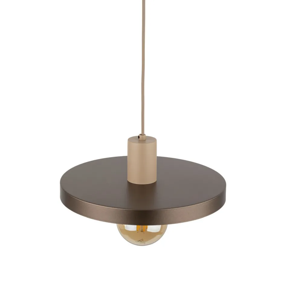 Hängelampen|Bürolampen*TK Lighting Pendelleuchte E27 Ø30 cm rund Sandgrau Braun Vintage