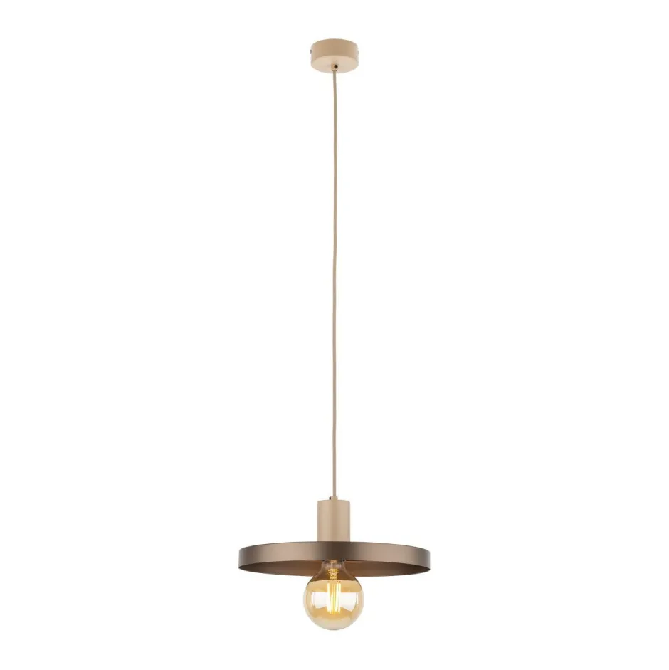 Hängelampen|Bürolampen*TK Lighting Pendelleuchte E27 Ø30 cm rund Sandgrau Braun Vintage
