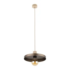 Hängelampen|Bürolampen*TK Lighting Pendelleuchte E27 Ø30 cm rund Sandgrau Braun Vintage