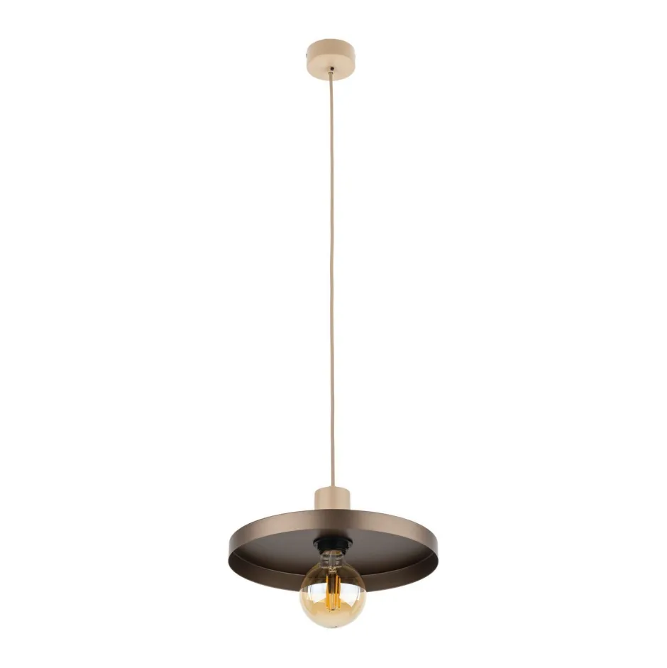 Hängelampen|Bürolampen*TK Lighting Pendelleuchte E27 Ø30 cm rund Sandgrau Braun Vintage