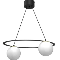 Hängelampen|Bürolampen*Luminex Pendelleuchte E27 blendarm in Schwarz Weiß Gold L:70 cm