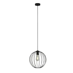Hängelampen|Esszimmer Lampen*Searchlight Pendelleuchte E27 D: 30 cm Schwarz Metall Retro