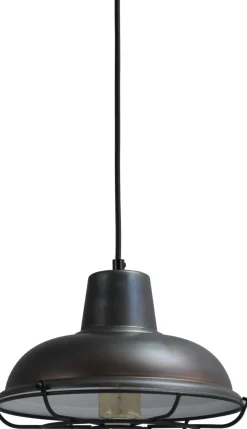 Industrie Lampen|Vintage Lampen*Masterlight Pendelleuchte E27 DI PANNA in Schwarz Roter Metall Optik