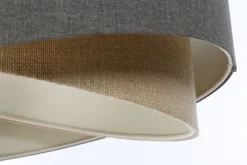 BPS Koncept Pendelleuchte E27 rund Ø 40 cm Braun Beige Stoff Modern< Hängelampen|Bürolampen
