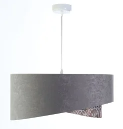 BPS Koncept Pendelleuchte E27 rund D: 50 cm Velours Optik Modern Stoff< Hängelampen|Bürolampen