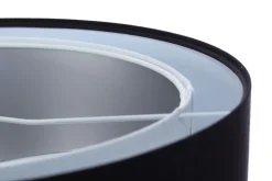 Bürolampen|Schlafzimmer Lampen*BPS Koncept Pendelleuchte E27 rund D: 50 cm Stoff Schwarz Silber Weiß