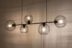 Kugellampen|Wohnzimmerlampen*Sigma Pendelleuchte E27 Schwarz Metall Retro Design