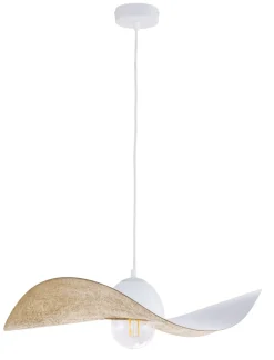 Hängelampen|Moderne Lampen*Sigma Pendelleuchte E27 Weiß Gold Modern Wellenschirm