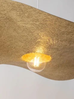 Hängelampen|Moderne Lampen*Sigma Pendelleuchte E27 Weiß Gold Modern Wellenschirm