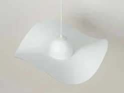 Hängelampen|Moderne Lampen*Sigma Pendelleuchte E27 Weiß Gold Modern Wellenschirm