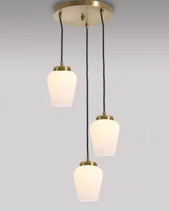 Giovanni Battista Pendelleuchte Echt-Messing Glas 3-flammig Esstisch< Hängelampen|Lampen Aus Aller Welt