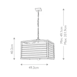 Bürolampen|Esszimmer Lampen*Elstead Pendelleuchte eckig Metall Glas E27 B: 49,3 cm Gunmetal Grau