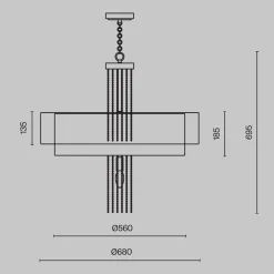 Maytoni Pendelleuchte Edelstahl Stoff E14 Ø 68 cm rund Modern< Hängelampen|Esszimmer Lampen