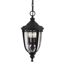 Außenleuchten Antik|Gartenlaternen*Elstead Pendelleuchte EDMUND Schwarz IP23 Rustikal außen