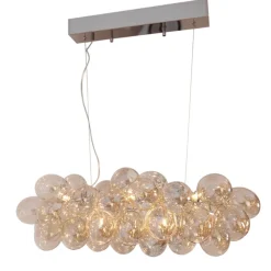 Hängelampen|Bürolampen*By Rydéns Pendelleuchte Esstisch B: 80 cm Metall Rauchglas 8x G9