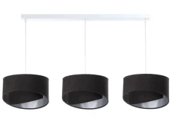 Bürolampen|Wohnzimmerlampen*BPS Koncept Pendelleuchte Esstisch 3-flammig E27 Weiß Schwarz Silber