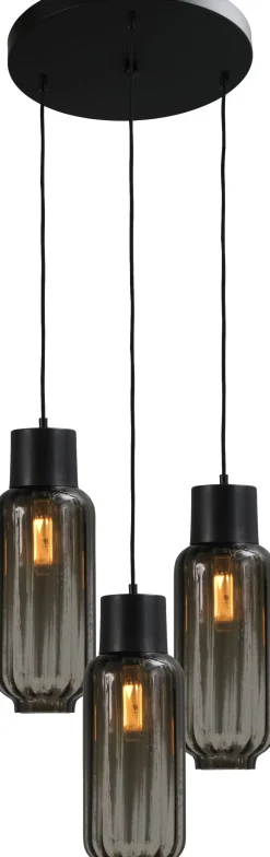 Masterlight Pendelleuchte Esstisch 3-flammig Glas Metall verstellbar< Hängelampen|Glaslampen