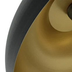 Luminex Pendelleuchte Esstisch Metall rund 40 cm Schwarz Gold< Moderne Lampen|Küchenlampen