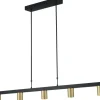 Wohnzimmerlampen|Esszimmer Lampen*Masterlight Pendelleuchte Esstisch Schwarz Gold 5-flammig GU10