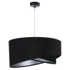 BPS Koncept Pendelleuchte Esstisch Schwarz Silber Stoff Ø50cm< Moderne Lampen|Wohnzimmerlampen