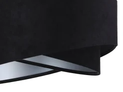 BPS Koncept Pendelleuchte Esstisch Schwarz Silber Stoff Ø50cm< Moderne Lampen|Wohnzimmerlampen